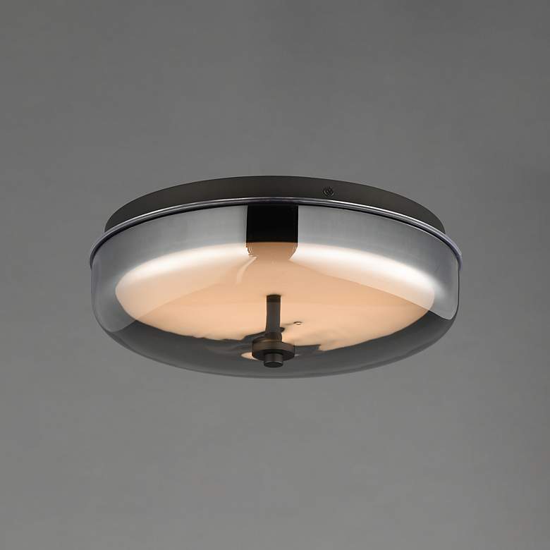 Image 3 ET2 Voto 12" Wide Gunmetal LED Flush Mount more views