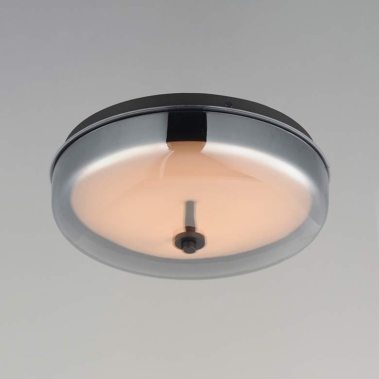 Image 4 ET2 Voto 12" Wide Gunmetal LED Flush Mount more views