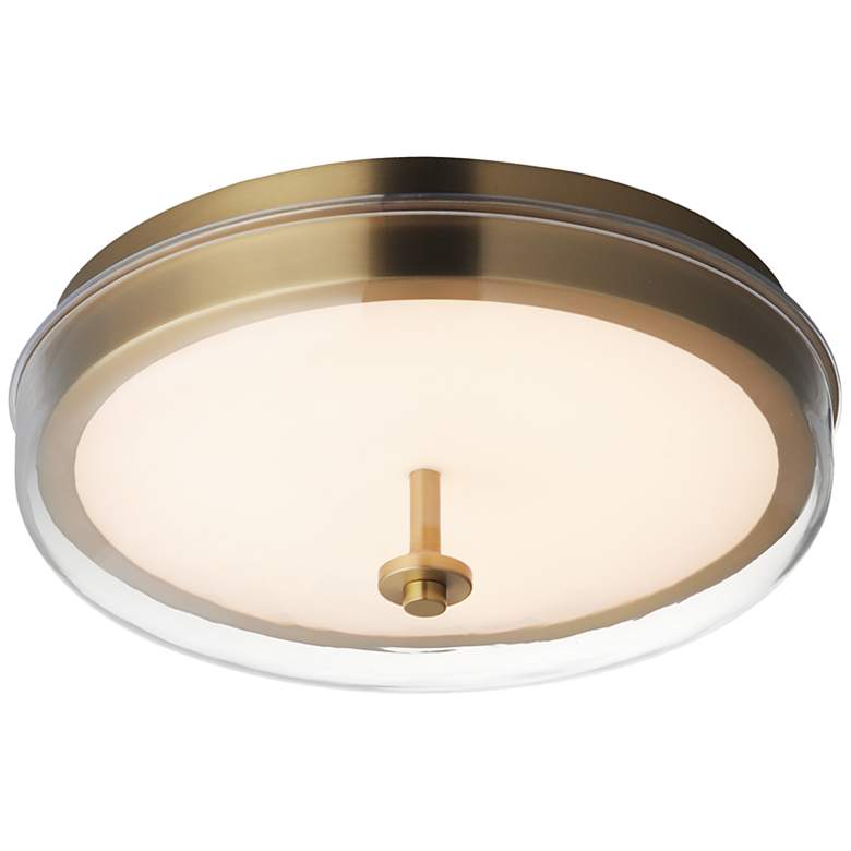 Image 1 ET2 Voto 12" Wide Natural Aged Brass LED Flush Mount