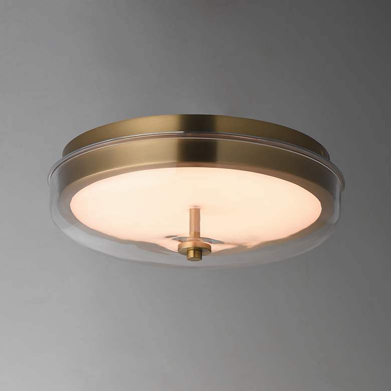 Image 3 ET2 Voto 12" Wide Natural Aged Brass LED Flush Mount more views