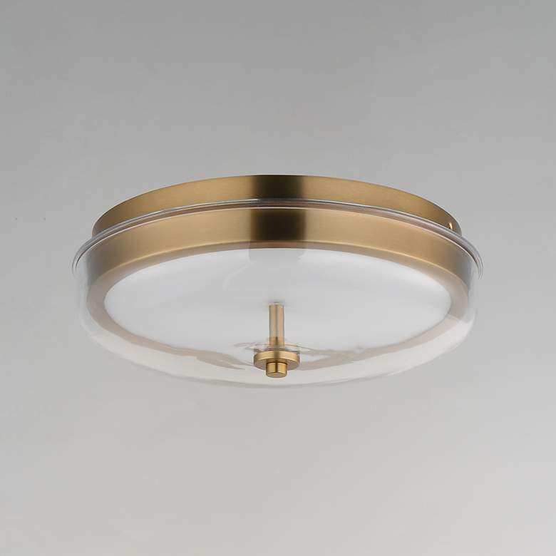 Image 4 ET2 Voto 12" Wide Natural Aged Brass LED Flush Mount more views