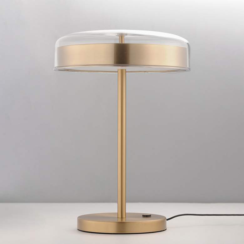 Image 3 ET2 Voto 17 1/2" High Natural Aged Brass LED Table Lamp more views