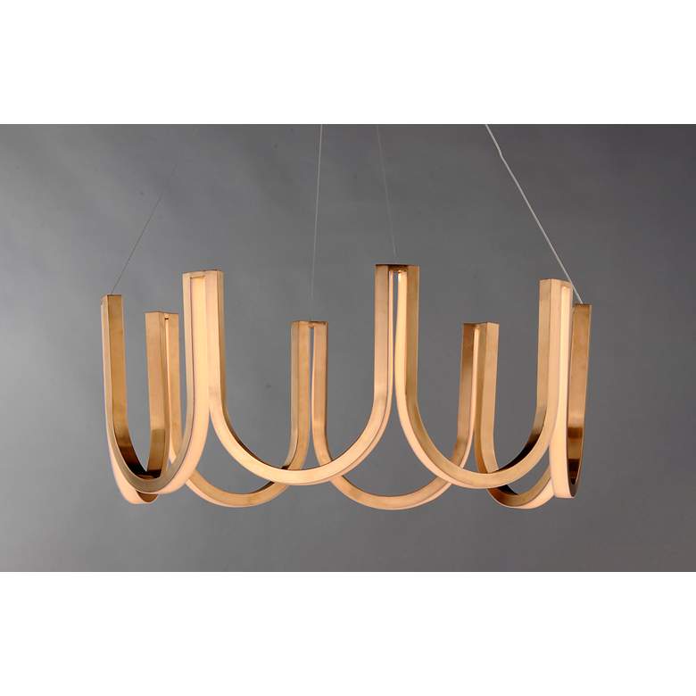 Image 7 ET2 You 26 1/4" Wide Brushed Champagne LED Pendant Light more views