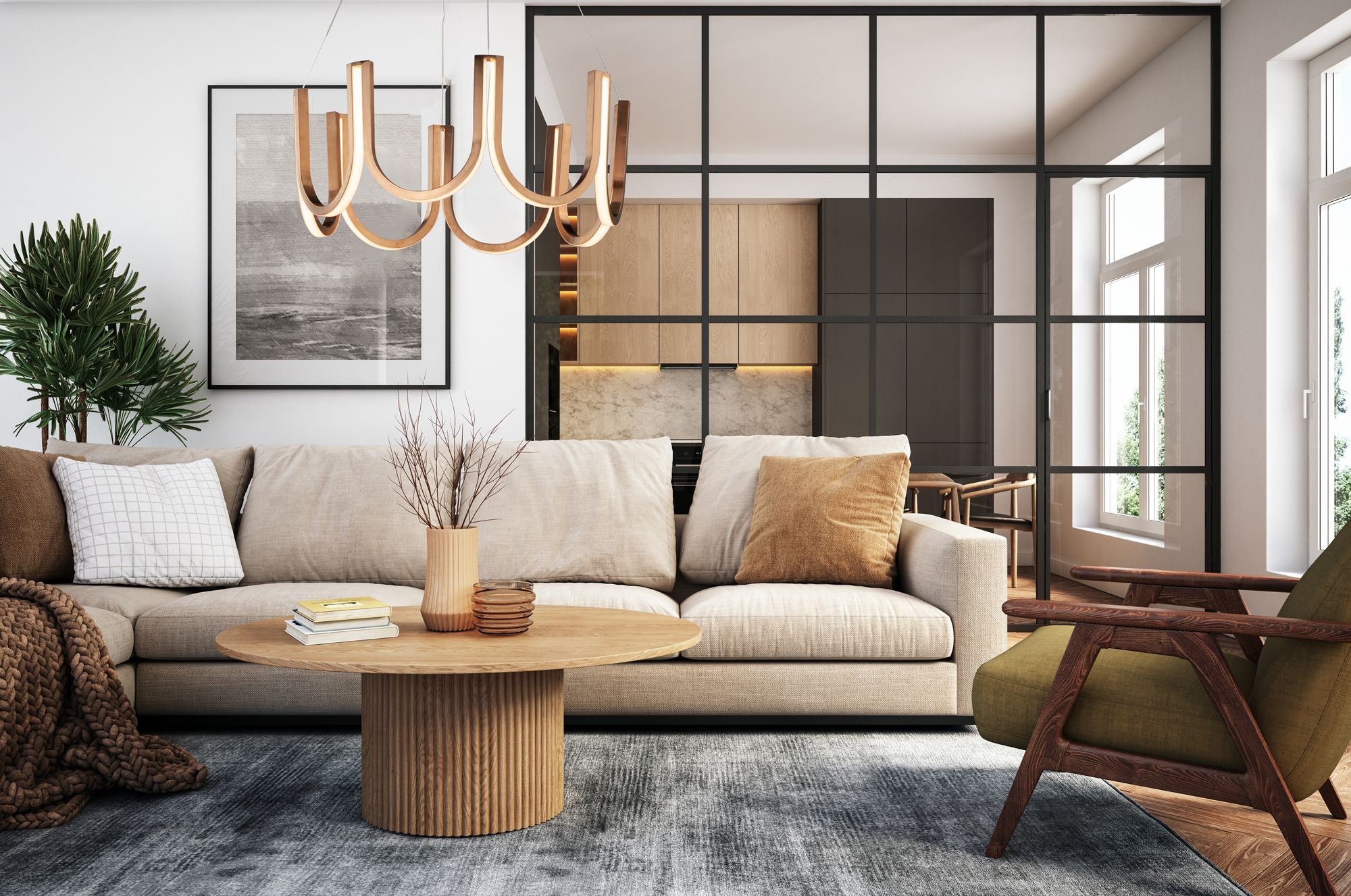 ET2 You 26 1/4" Wide Brushed Champagne LED Pendant Light