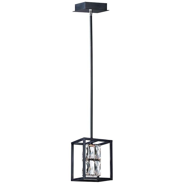 Image 2 ET2 Zephyr 6" Wide Black Crystal LED Mini Pendant Light