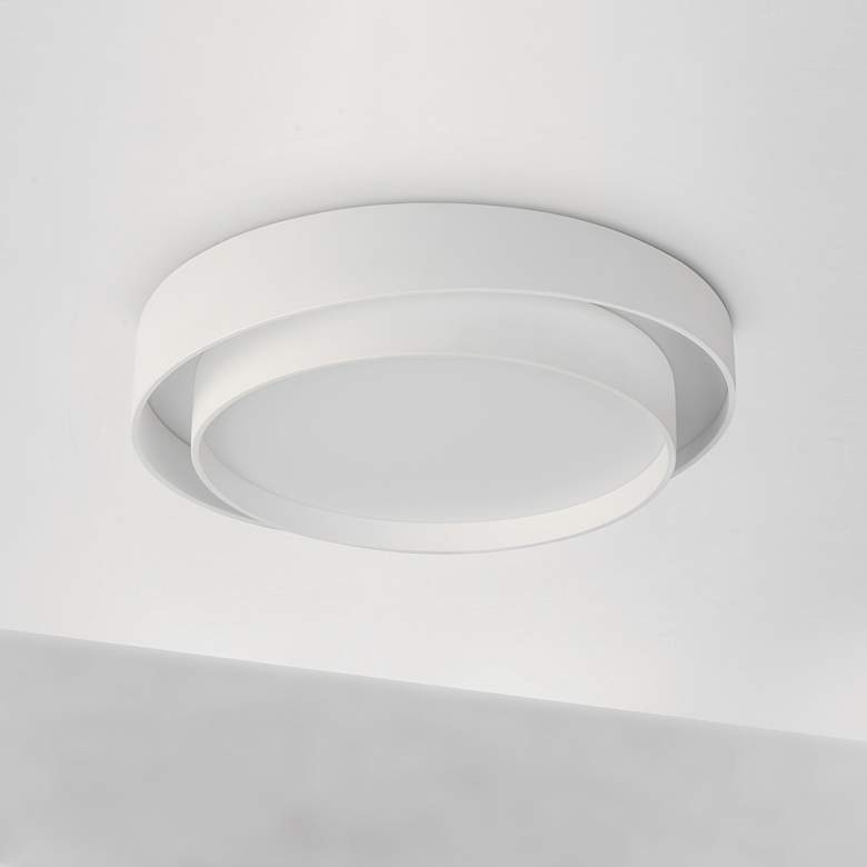 Image 6 ET2 Ziggurat 24" Wide White 2-Tier LED Ceiling Light more views