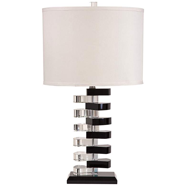 Image 1 Etagere Black and Clear Crystal Table Lamp