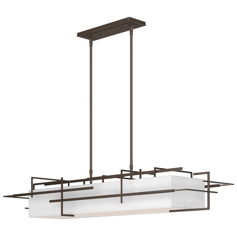 Image 1 Etch 54" Wide Bronze Pendant With Natural Anna Shade