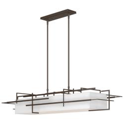 Etch 54" Wide Bronze Pendant With Natural Anna Shade