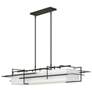 Etch 54" Wide Dark Smoke Pendant With Natural Anna Shade
