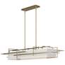 Etch 54" Wide Modern Brass Pendant With Flax Shade