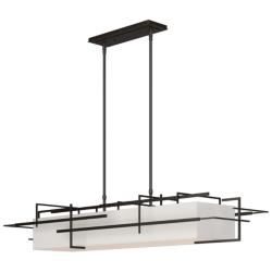 Etch 54" Wide Oil Rubbed Bronze Pendant With Flax Shade