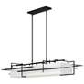 Etch 54" Wide Oil Rubbed Bronze Pendant With Natural Anna Shade