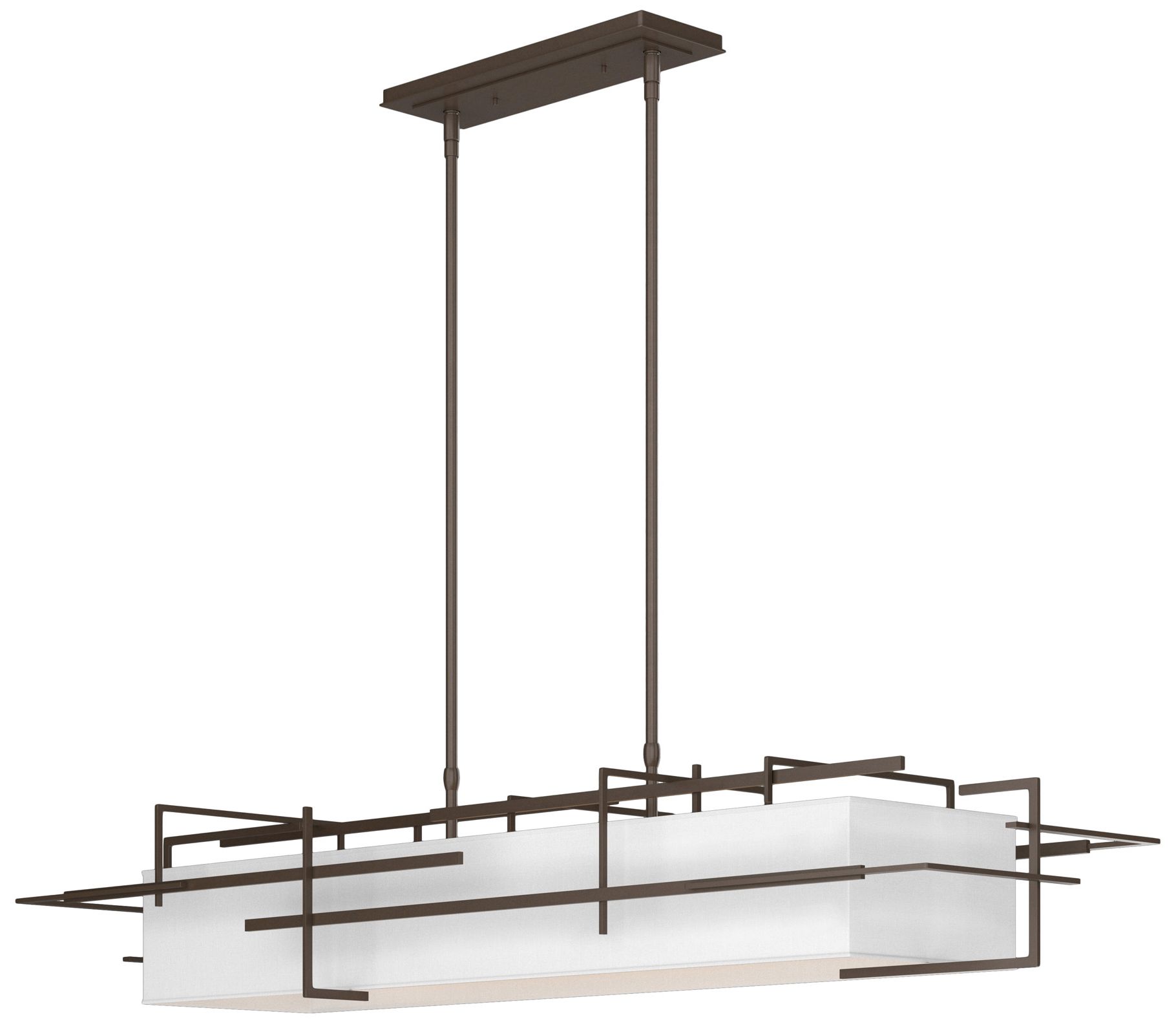 Etch 54" Wide Bronze Pendant With Natural Anna Shade - Made to Order