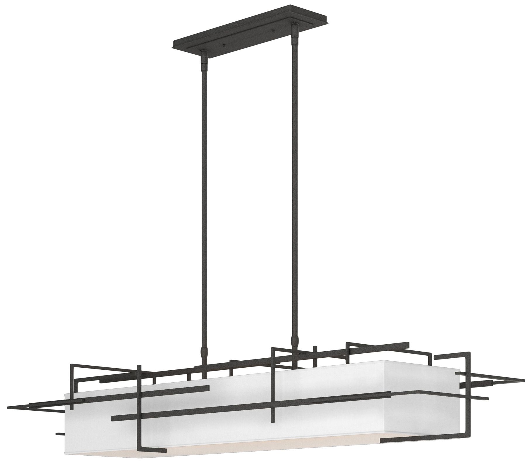 Etch 54" Wide Natural Iron Pendant With Natural Anna Shade - Made to Order