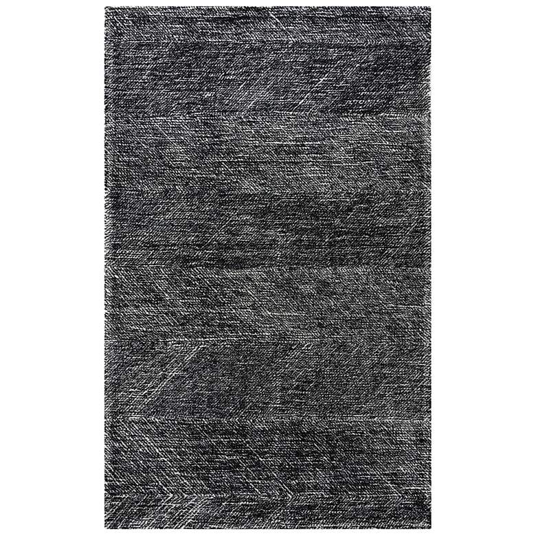 Image 2 Etchings ETC101 5&#39;x7&#39;6 inch Black Geometric Wool Area Rug