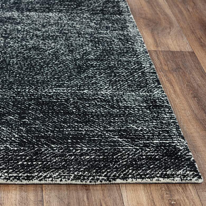 Image 3 Etchings ETC101 5'x7'6" Black Geometric Wool Area Rug more views
