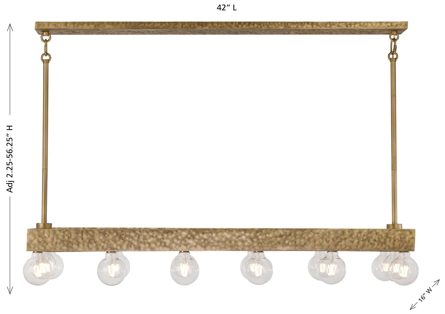 Etereo 14-Light Linear Chandelier in Spumante by Breegan Jane