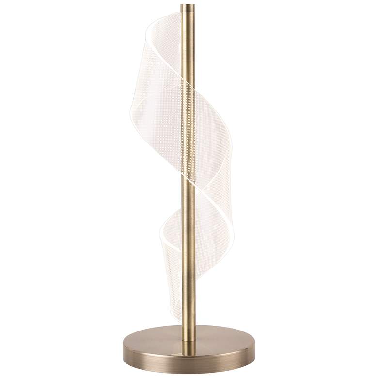 Image 2 Eterna 19 inch High Antique Brass Metal LED Accent Table Lamp