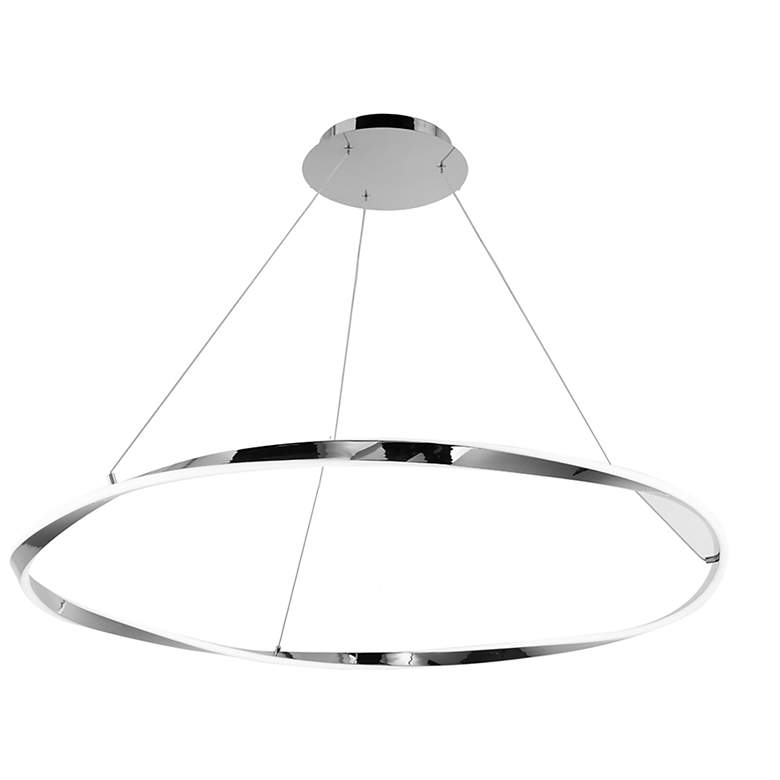 Image 2 Eternal 41" Wide Chrome Steel LED Ring Pendant Light