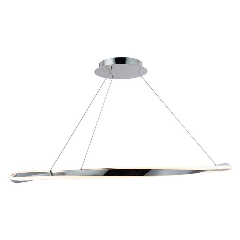 Image 3 Eternal 41" Wide Chrome Steel LED Ring Pendant Light more views