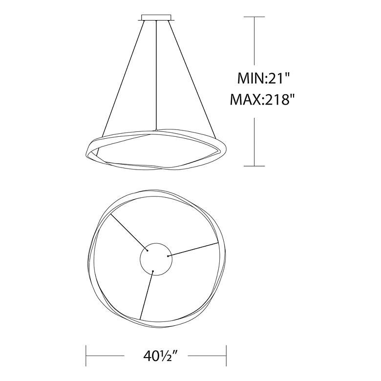 Image 4 Eternal 41" Wide Chrome Steel LED Ring Pendant Light more views