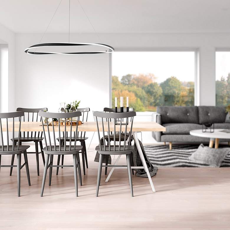 Image 5 Eternal 41" Wide Chrome Steel LED Ring Pendant Light more views