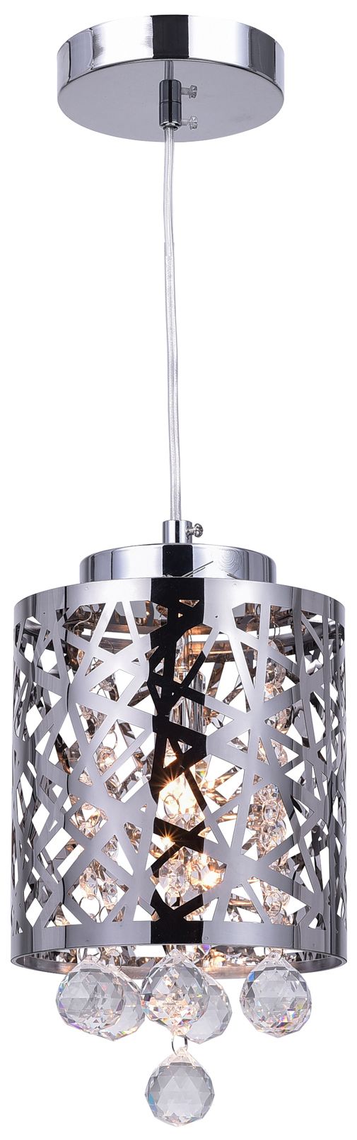 Eternity 1 Light 6in Chrome Drum Shade Mini Pendant