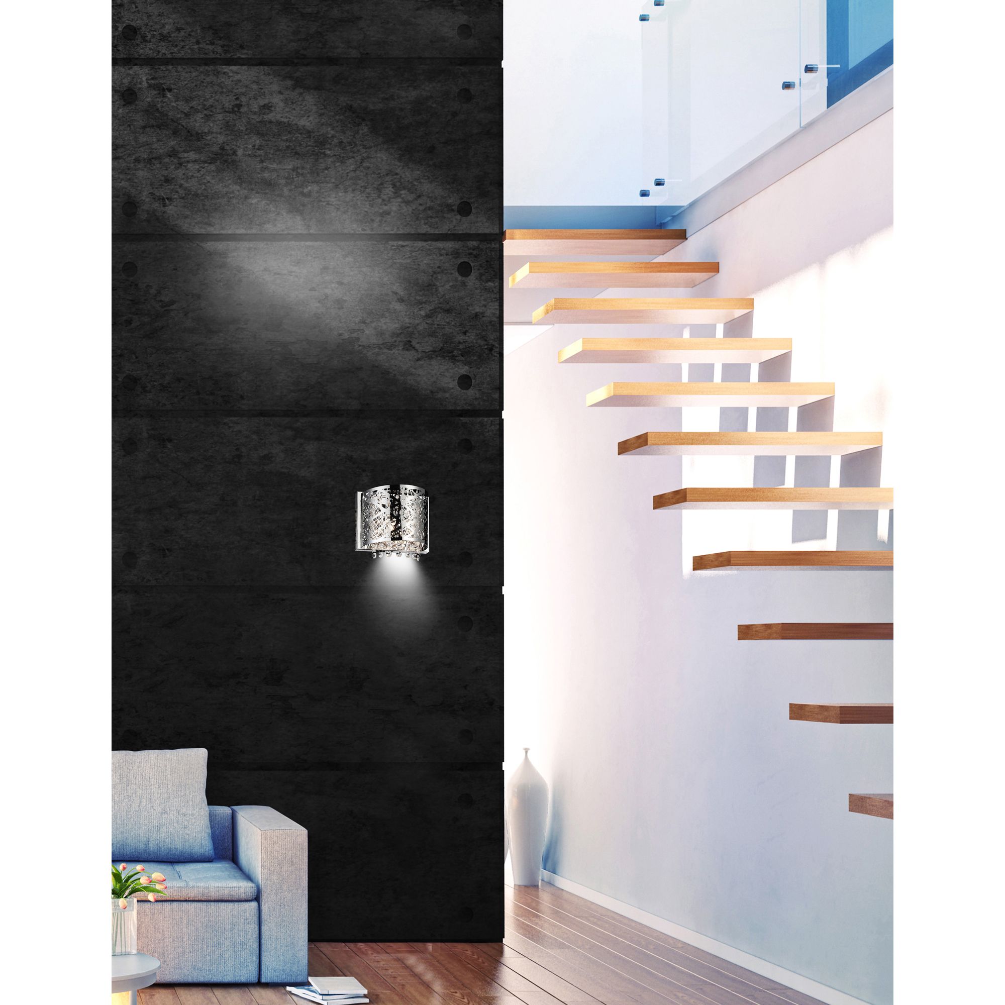 Image 6 Eternity 1 Light Bathroom Sconce With Chrome Finish more views