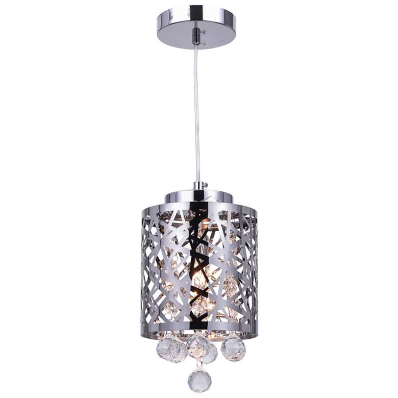 Image 1 Eternity 1 Light Drum Shade Mini Pendant With Chrome Finish