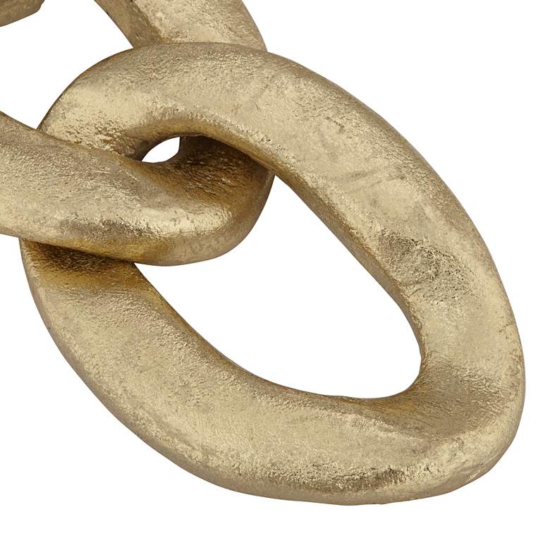 Image 4 Eternity 12" High Shiny Gold Leaf Chain Sculpture more views