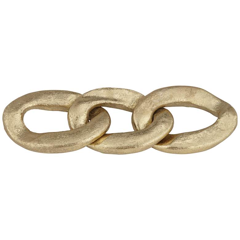 Image 5 Eternity 12" High Shiny Gold Leaf Chain Sculpture more views