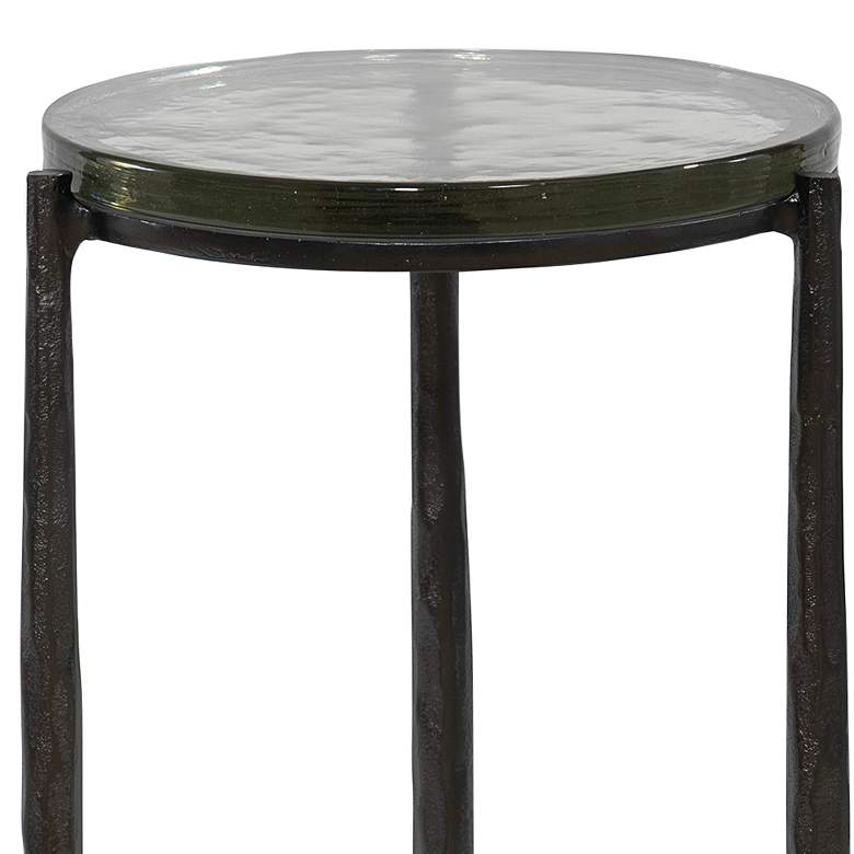 Image 3 Eternity 12 inch Wide Dark Gunmetal Round Metal Accent Table more views