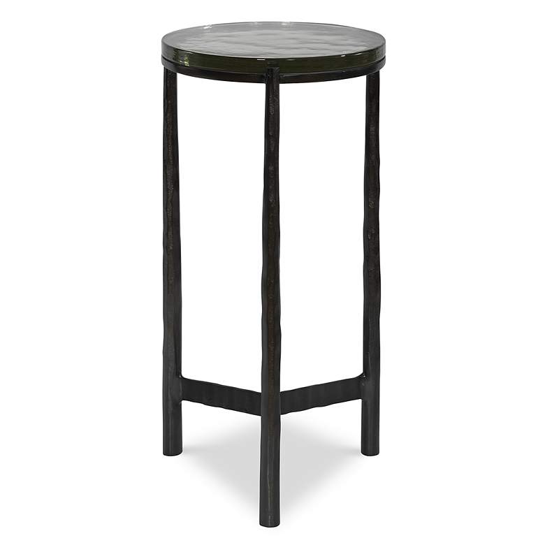 Image 3 Eternity 12 inch Wide Dark Gunmetal Round Metal Accent Table more views