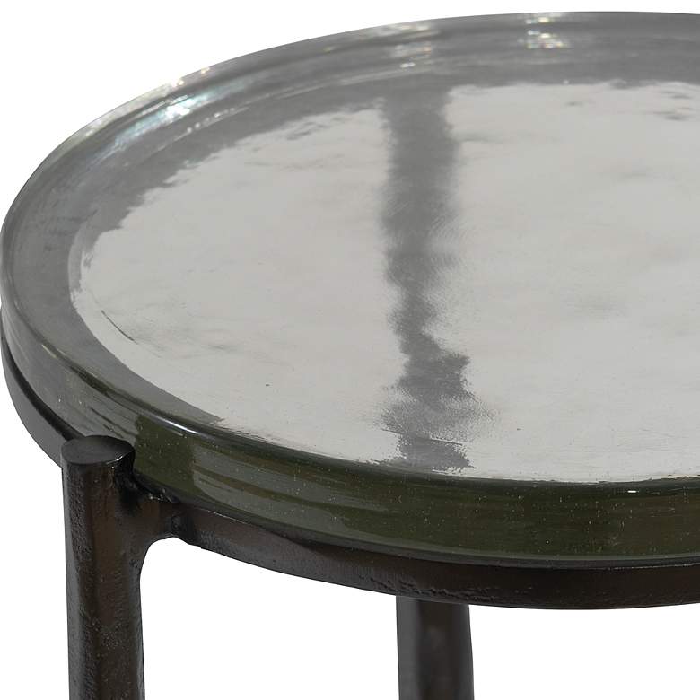 Image 4 Eternity 12 inch Wide Dark Gunmetal Round Metal Accent Table more views