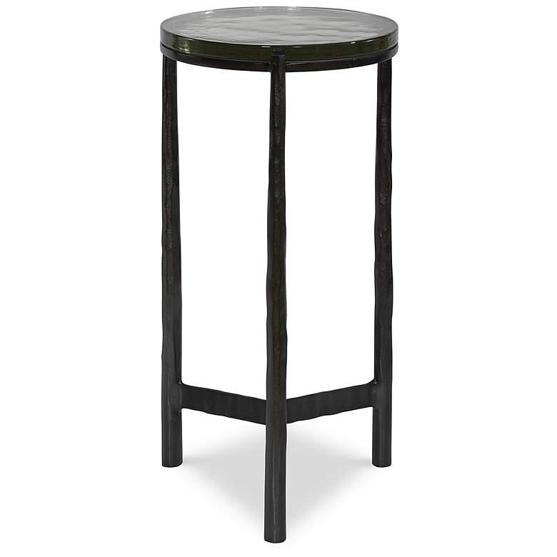 Image 5 Eternity 12 inch Wide Dark Gunmetal Round Metal Accent Table more views