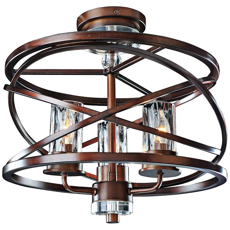 Image 2 Eternity 16 3/4 inch Wide Bronze Water Glass Ceiling Light