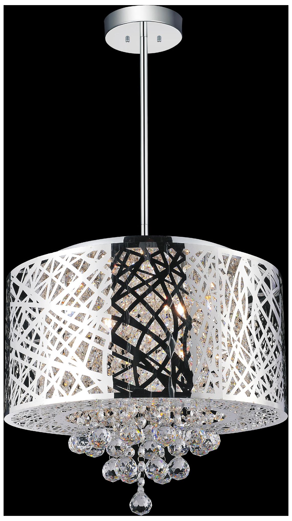 Eternity 6 Light 16in Chrome Drum Shade Chandelier