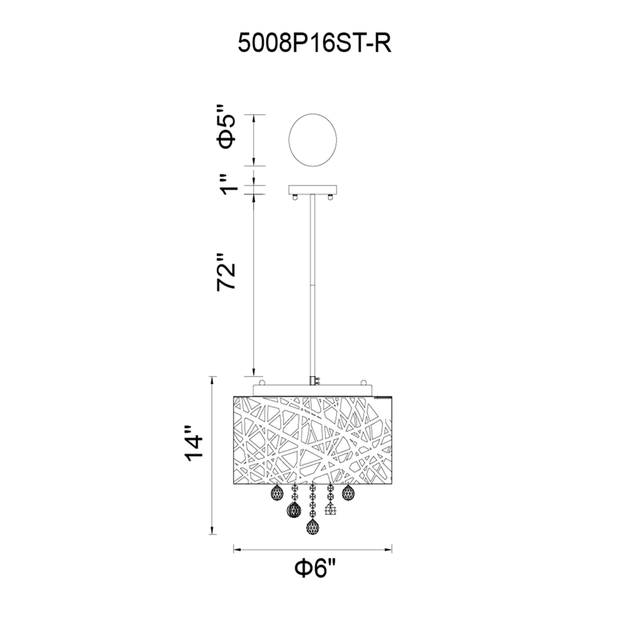 Image 2 Eternity 6 Light 16in Chrome Drum Shade Chandelier more views