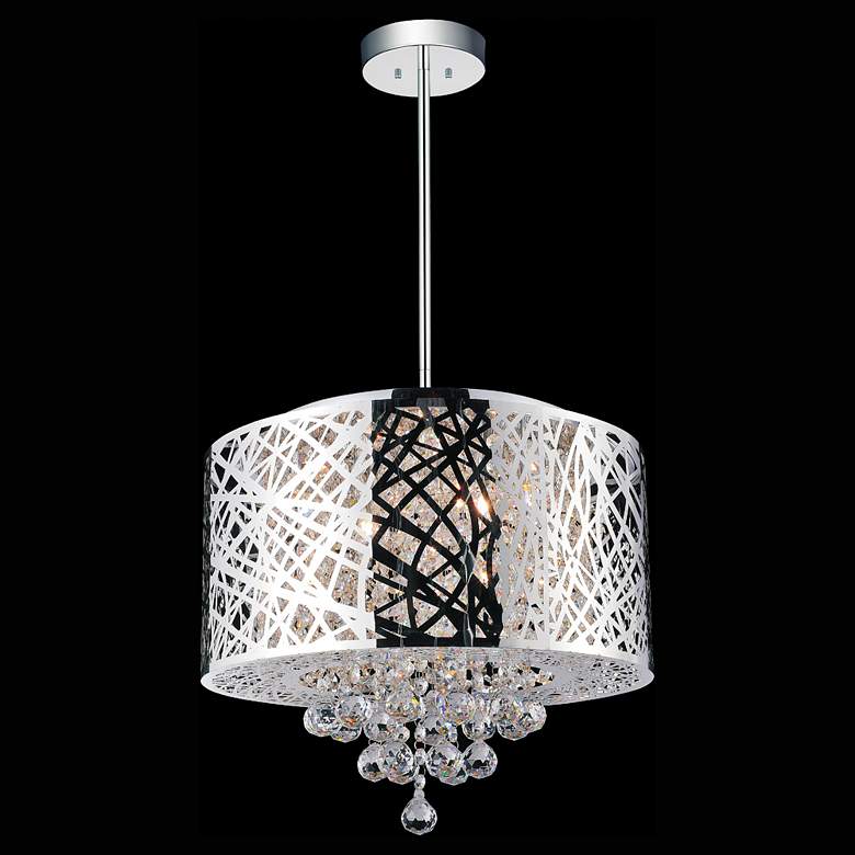 Image 1 Eternity 6 Light Drum Shade Chandelier With Chrome Finish