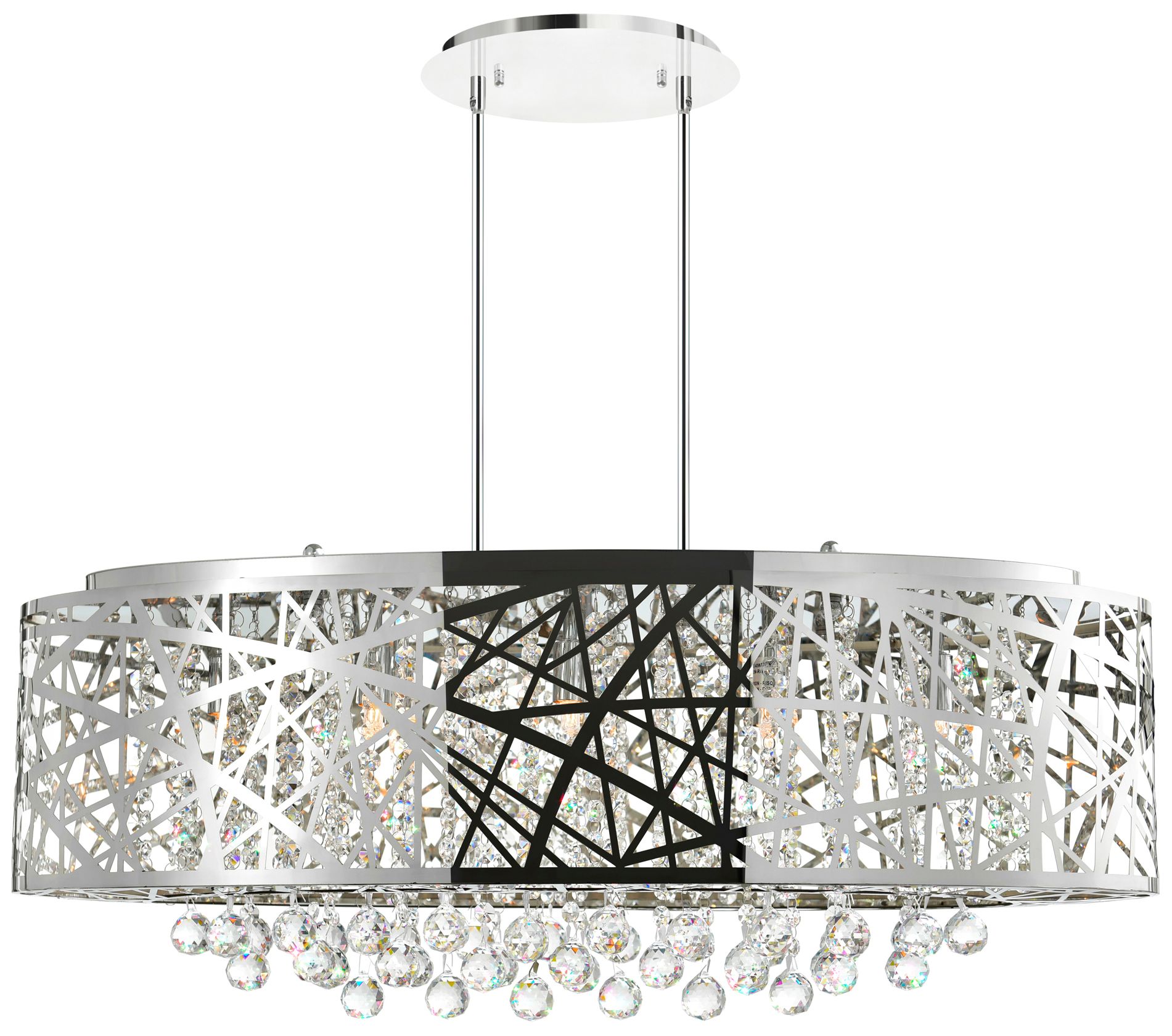 Eternity 8 Light 32in Chrome Drum Shade Chandelier