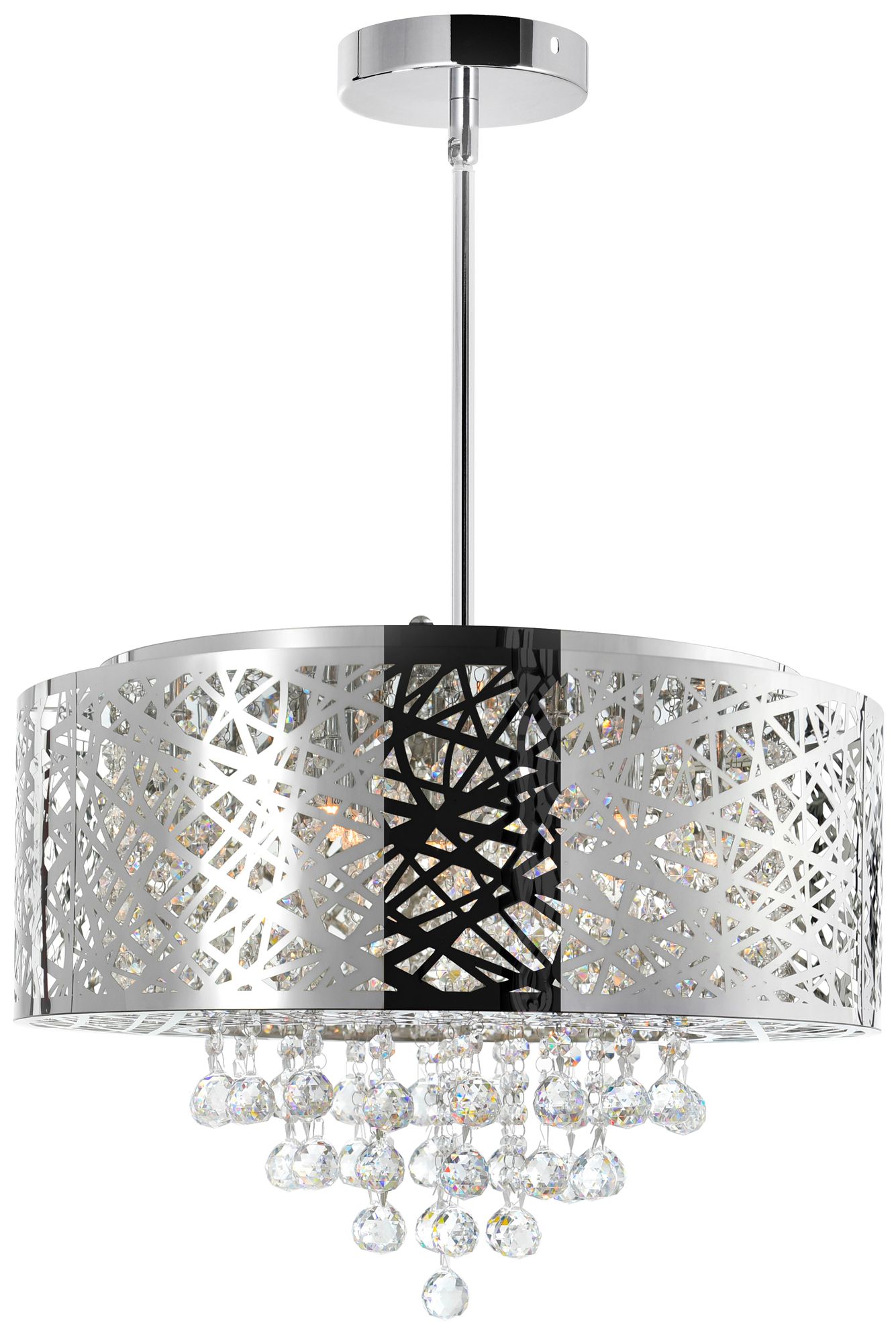 Eternity 9 Light 22in Chrome Drum Shade Chandelier