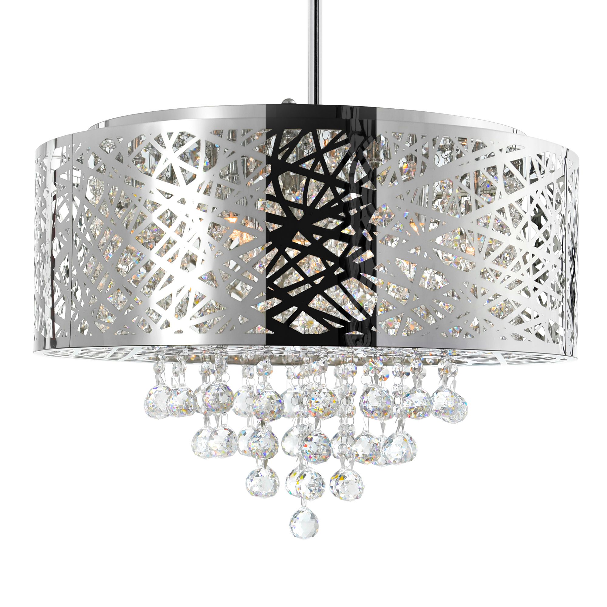 Thumbnail2 of Eternity 9 Light 22in Chrome Drum Shade Chandelier more views