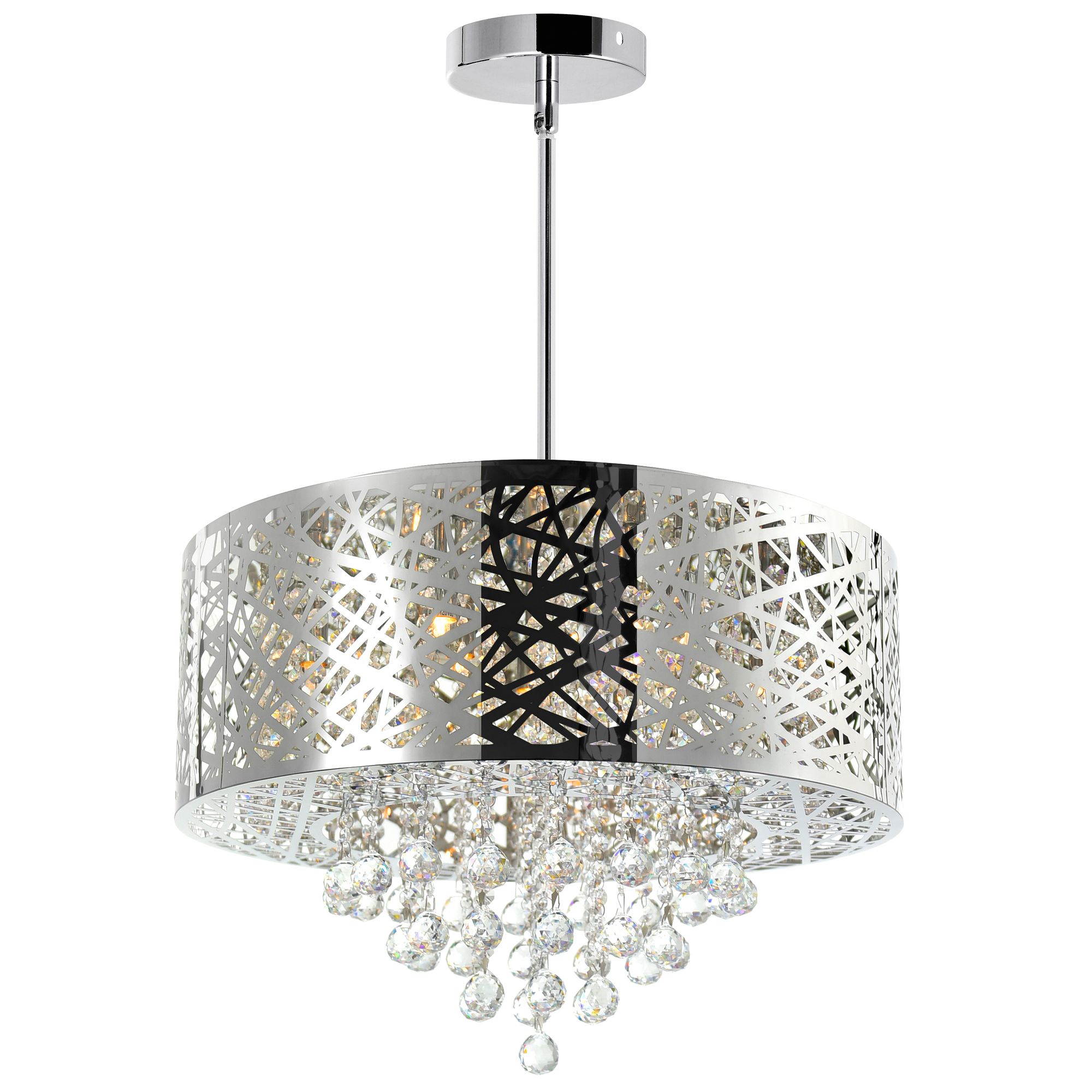 Thumbnail3 of Eternity 9 Light 22in Chrome Drum Shade Chandelier more views