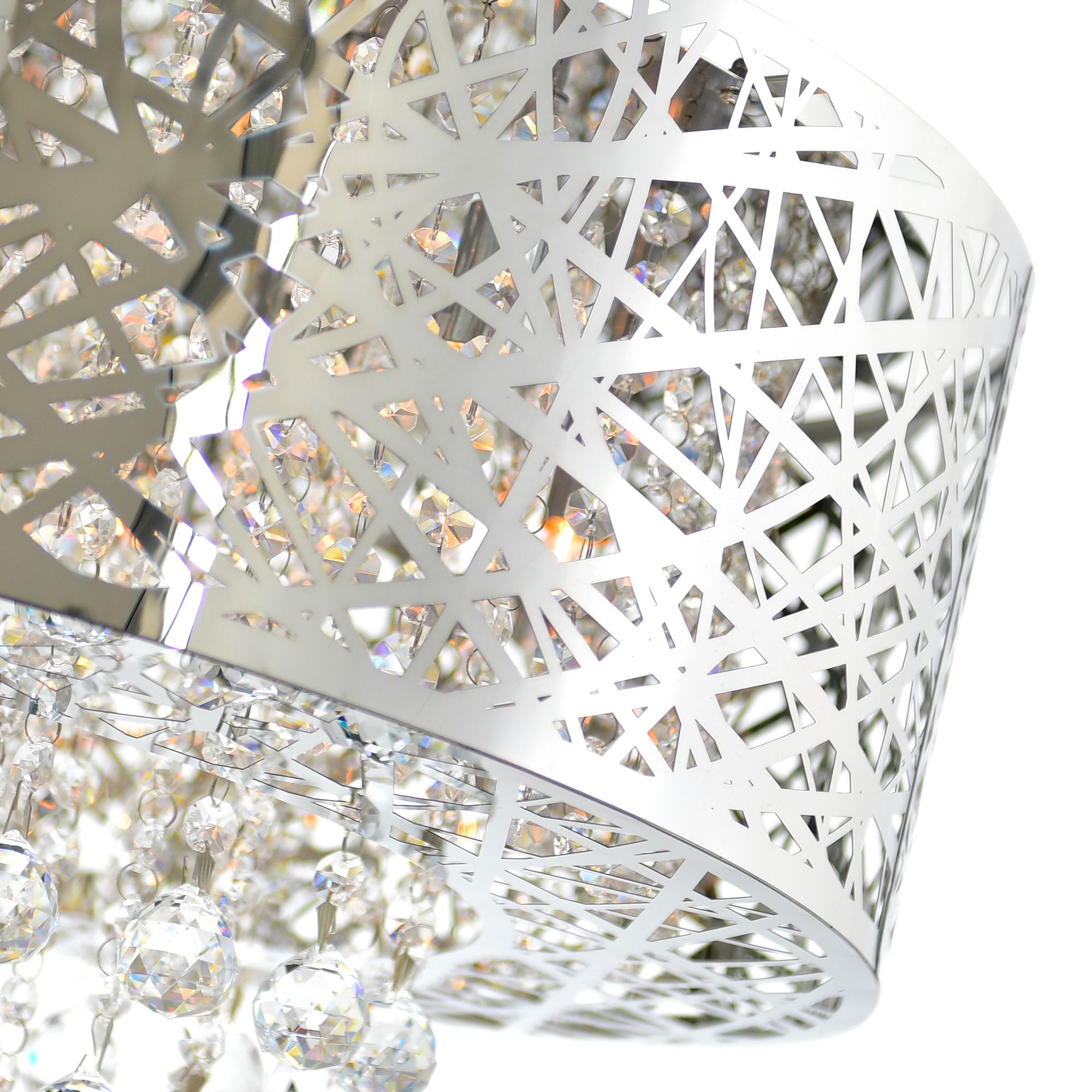 Eternity 9 Light 22in Chrome Drum Shade Chandelier