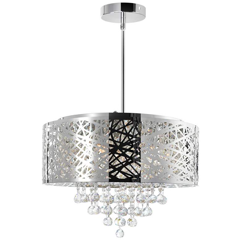 Image 1 Eternity 9 Light Drum Shade Chandelier With Chrome Finish