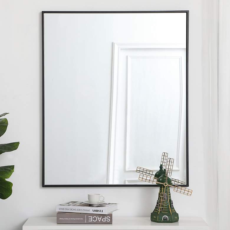 Image 2 Eternity Black 30" x 36" Rectangular Vanity Wall Mirror