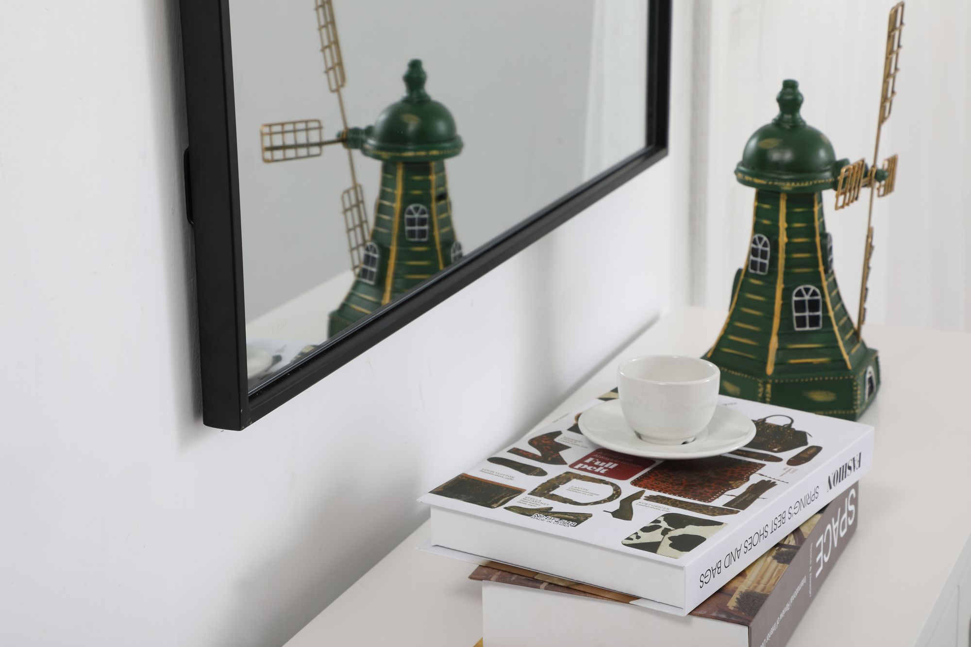 Eternity Black 30" x 36" Rectangular Vanity Wall Mirror in scene