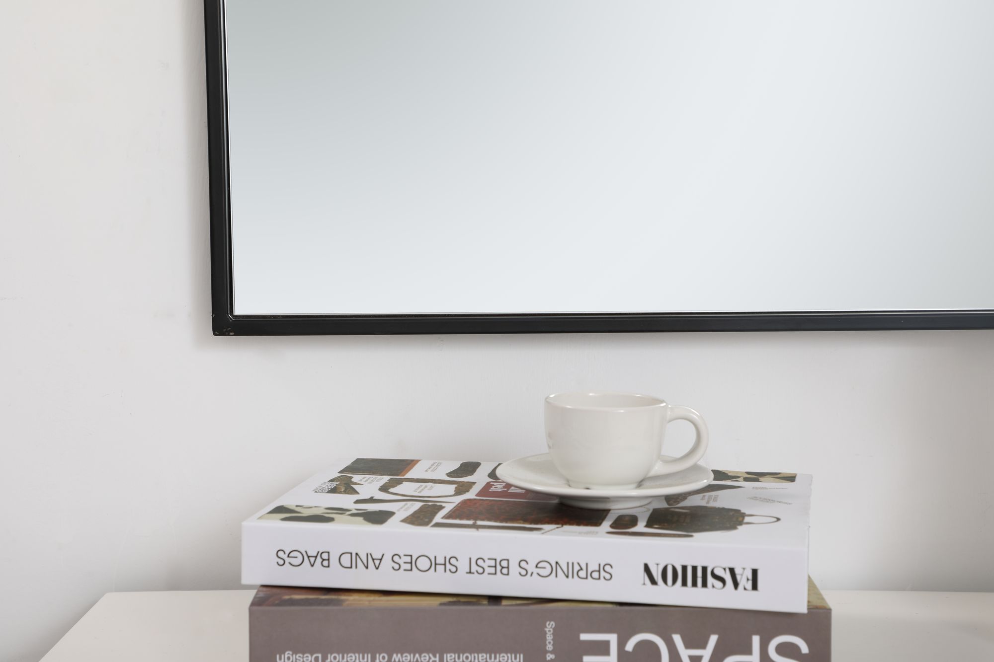 Eternity Black 30" x 36" Rectangular Vanity Wall Mirror in scene