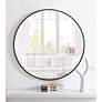 1_Eternity Black 32" Round Vanity Wall Mirror